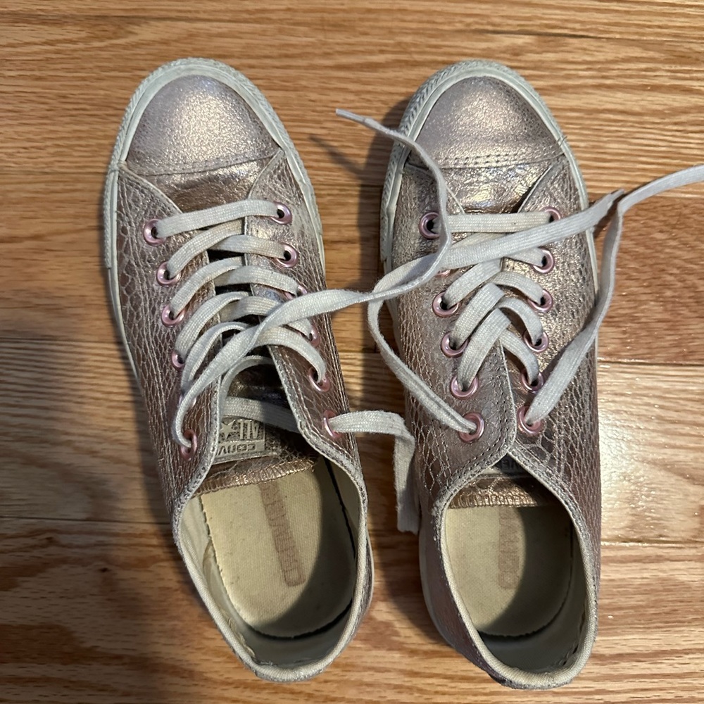 Rose gold chuck taylor sneakers size 7
